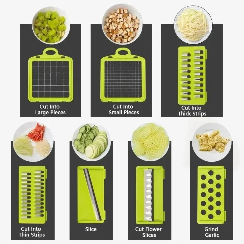 1416 in 1 Vegetable Chopper Handle Food Grate Food Chopper