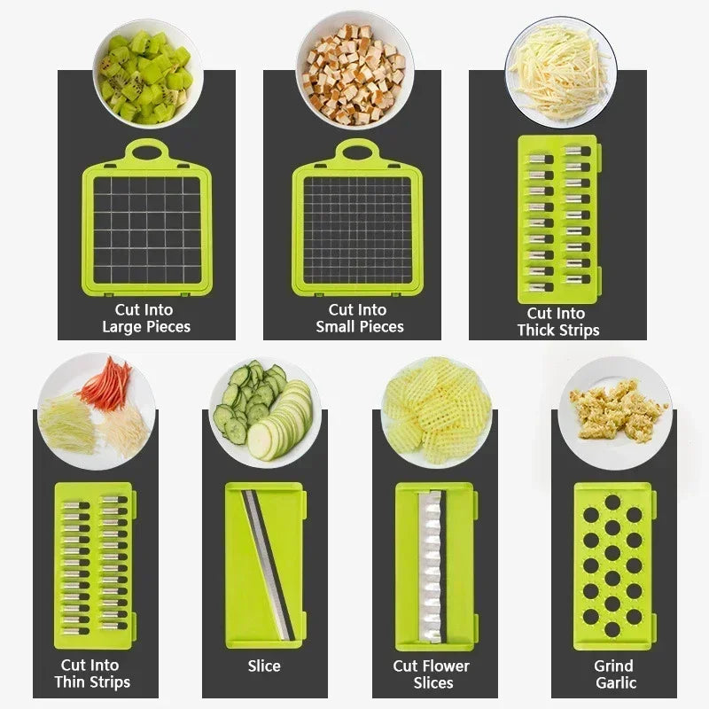 1416 in 1 Vegetable Chopper Handle Food Grate Food Chopper