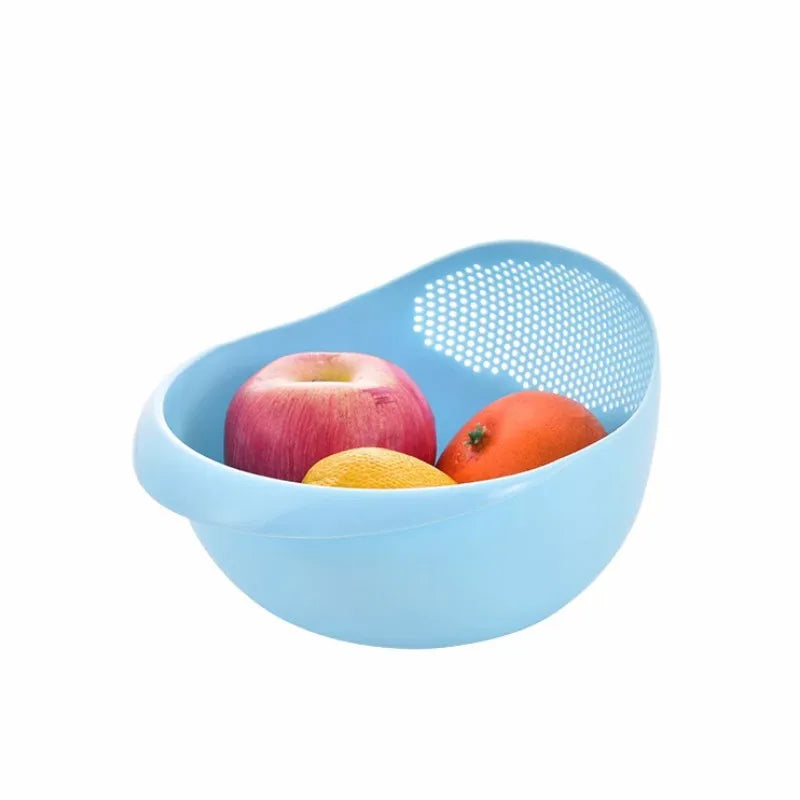 Plastic Rice Sieve  Kitchen Drain Basket with Handles Rice Bow