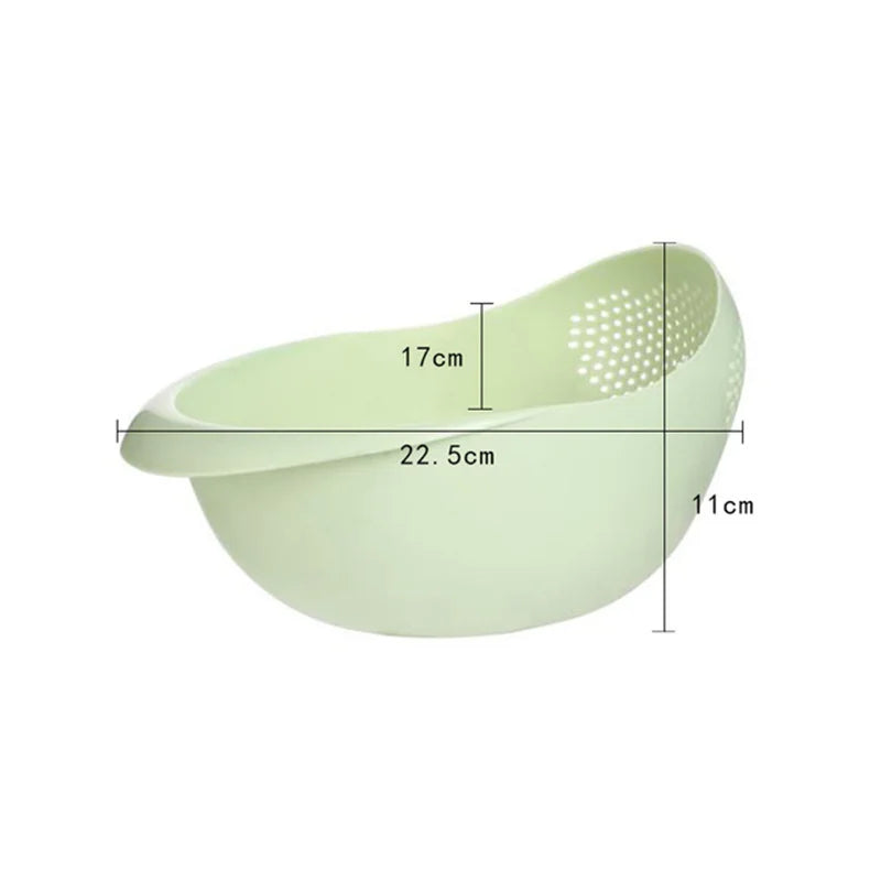 Plastic Rice Sieve Kitchen Drain Basket with Handles Rice Bow