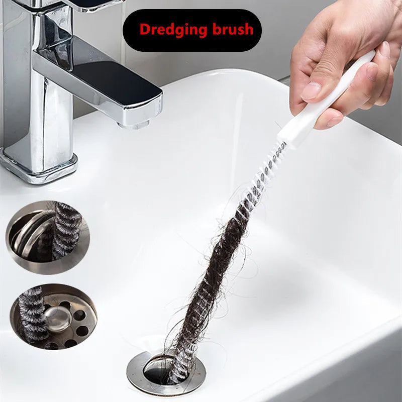 Pipe Dredging Brush Long Clean Kitchen Bathroom Hair Sewer Sink Cleani