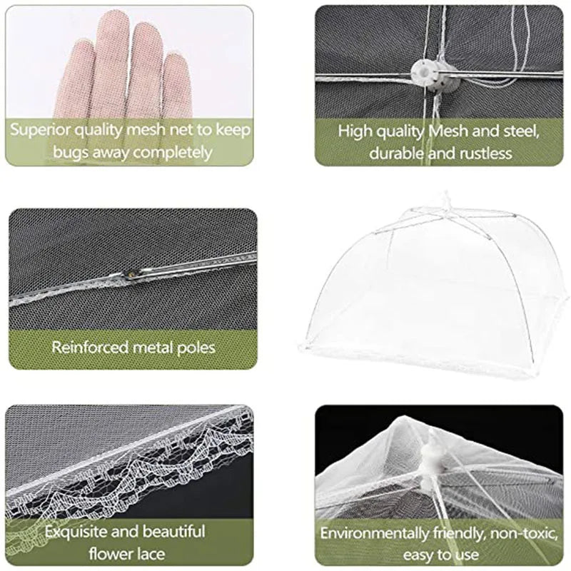 Foldable Food Cover Fly Anti Mosquito Pop-Up Food Cover Umbrella 