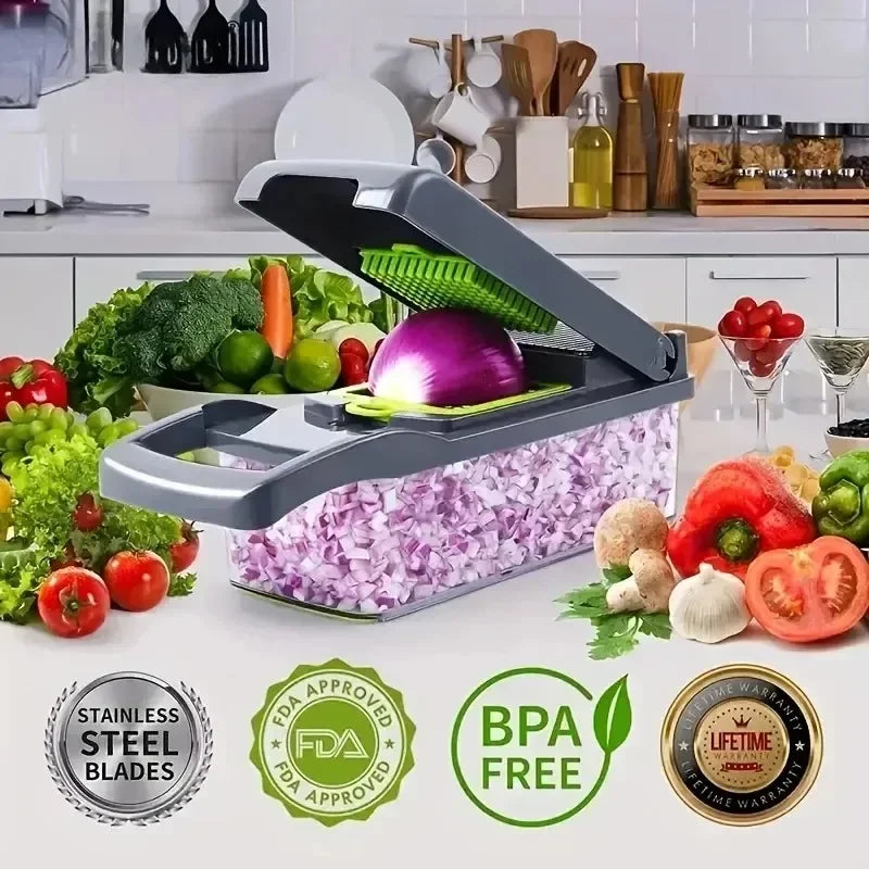 1416 in 1 Vegetable Chopper Handle Food Grate Food Chopper